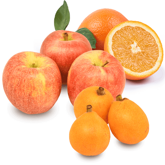 Cesta Naranjas de Zumo, Manzanas Envy y Nísperos - FrutaMare