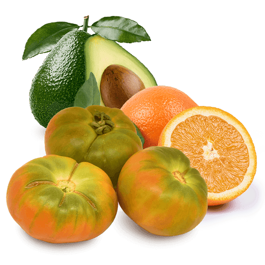 Cesta Naranjas de Zumo, Tomate Raf y Aguacates - FrutaMare