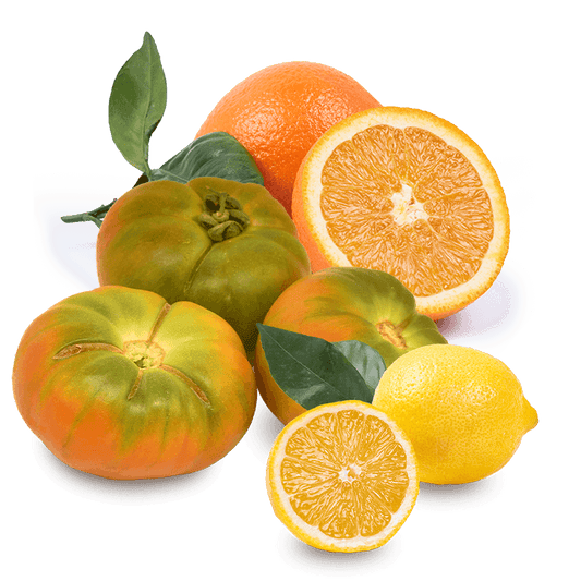 Cesta Naranjas de Zumo, Tomates Raf y Limones - FrutaMare
