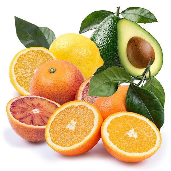 Cesta Naranjas de Mesa, Sanguinas, Limones y Aguacates - FrutaMare