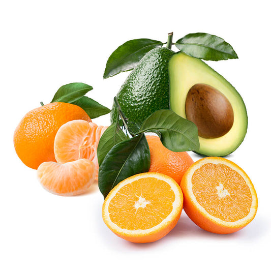 Cesta Naranjas de Mesa, Mandarinas y Aguacates - FrutaMare