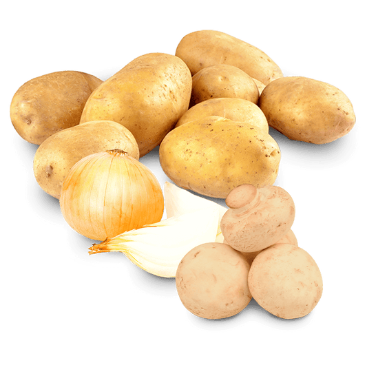 Cesta Patatas, Cebolla y Champiñones - FrutaMare
