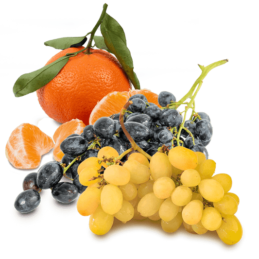 Cesta Uva blanca, uva negra y mandarinas - FrutaMare